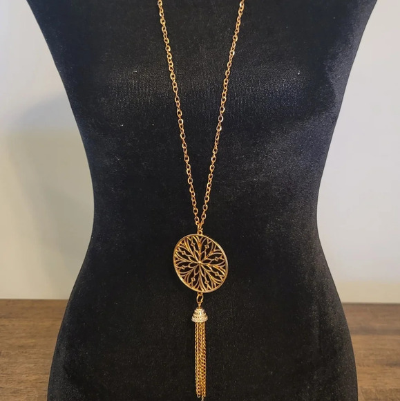 Gold long Necklace - Picture 1 of 4